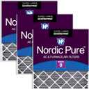 Nordic Pure 30x32x2 (29 1/2 x 31 3/4 x 1 3/4) Geothermal MERV 8 Pleated Plus Carbon AC Furnace Air Filters 3 Pack