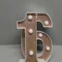 Treela 8.7'' Birthday Decorative LED Light up Numbers, Glitter Marquee Number Sign for Night Birthday Party Decorations Anniversary Bar LED Sign Backdrop Wall Table Centerpieces(16th,Rose Gold)