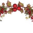 Christmas Swag for Front Door 49" Artificial Door Swag Xmas Decorative with Red Berries Xmas Balls Christmas Swags for Stair Fireplace Mantle Mailbox Window Holiday Decor