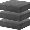MAXIJIN Velvet Stretch Seat Cushion Covers Couch Cushion Cover for Individual Cushions Sofa Seat Cushion Slipcovers with Elastic Bottom (3 Piece XL Sofa Cushion Covers, Gray)