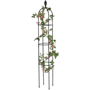 Garden Trellis for Climbing Plants, Heavy Duty Strong Tubular Plant Cage Metal Garden Trellis Plant Support for Climbing Vines for Flowers Vegetable Fruits Vines Support,Black