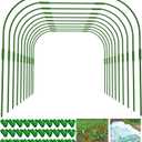 Garden Hoops for Raised beds, 10 Sets DIY Rust-Free Garden Tunnel 32.3"x 32.3" Greenhouse Hoops for Row Cover Garden Netting, Reuseable Plastic-Coated Steel Grow Tunnel Support Frame