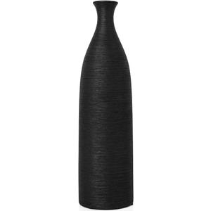 Modern Black Ceramic Vase, 13.3 inch Small Narrow Neck Vases, Ceramic Flower Vases Decorative, Fireplace, Table Decor, Modern Farmhouse Decor Vase