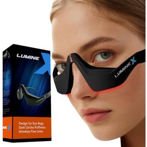 Under-Eye Red Light Therapy Device, & Microcurrent Eye Massager, Puffiness, Eye Bags - Red Light Therapy Glasses for Reducing Wrinkles and Fine Lines (8 Inch)