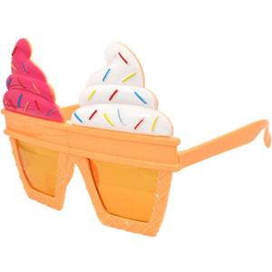 4 Pack Cream Cone Ice Cream Creative Shape Party Weird Glasses Birthday Party Prom Glasses for Adults Teens-One 