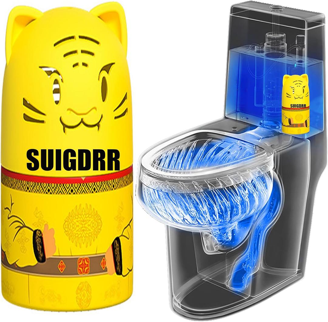 Automatic Bathroom Toilet Bowl Cleaner Bottle Gel,Removes Stains & Limescale, Fresh Scent, Fast-Acting, No Scrubbing,Lasts for 90 Slow-Dissolving Design (1, Yellow)