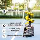 681PBH Pickleball Machine with Auto Swing, 3 Angles & 4 Speeds Adjustable, Portable Pickleball Launcher for Indoors & Outdoors Practice, Powered by Power Bank/Batteries/AC Power, for Beginners, 11.4" X 9.8" X 29.1"