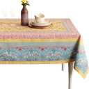 Maison d' Hermine Table Cloth Rectangle Table 100% Cotton 70 x 108 Inches Tablecloth Reusable Decorative for Dining Kitchen Room Farmhouse Party Home Hotel Restaurant Spring Summer - Marquise