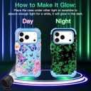 LONTECT for iPhone 17 Pro Max Case 3 in 1 Shockproof Heavy Duty Rugged Hard PC+Soft Silicone Full Body Protective Cover Girls Women Case for Apple iPhone 17 Pro Max 2025 Glow in The Dark Light Blue