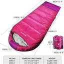 REDCAMP Kids Mummy Sleeping Bag for Camping, 3 Season Cold Weather Sleeping Bag Fit Boys,Girls & Teens, Blue/Rose Red