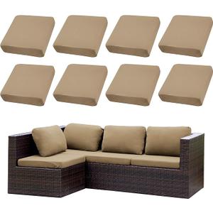 SUKAIKEQA Outdoor Cushion Covers Set,8PCS Patio Furniture Couch Seat Slipcovers, Replacement for Sofa Sectional Chair(Cover，Only)