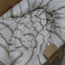 Bedsure Comforter Set King Size - Cute Floral Bedding Comforter Set, 3 Pieces, 1 Soft Reversible Coconut White Botanical Flowers Comforter and Pillow Shams