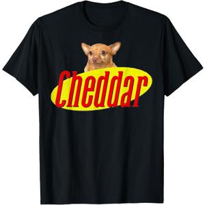 Dog Cheddar Show Funny For Man Woman T-Shirt (Small, Black)