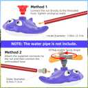 2-in-1 Water Sprinkler Baseball Toy Set for Kids, Summer Outdoor Water Game with 2 Sprinkler Heads, 360 Rotating Sprinkler for Backyard Summer Fun