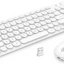 cimetech Wireless Keyboard and Mouse Combo, [Rechargeable keyboard and mouse][Silent Scissor Switch Key][Ultra Slim]Wireless Computer Keyboard and Mouse for Laptop, PC, Computer, Mac, Windows - White (KF007-M01-White)