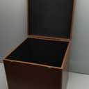 Large Vinyl Record Storage Case, 13 x 13 x 13 Inch for 100+ Single Records, Retro Lp Album Collection Display Box, PU Leather Water Resistant for 7/10/12 Inch Album Collection (Brown)
