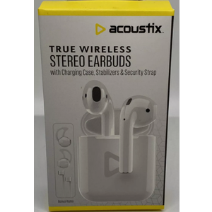 Acoustix True Wireless Audiobuds w/Charging Case - White