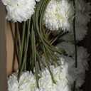 36 Pcs Artificial Flowers Chrysanthemum, Fake Hydrangea Flowers with Stems Ball Bouquet for Home Office Coffee House Table Parties Wedding and Baby Shower Decoration (Bright White)