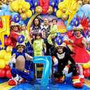 Red Blue Yellow Balloons, 40 Inch Blue 7 balloon number Lightning Bolt Balloon Confetti Balloons for Toy Carnival Party Decorations 7th Birthday Decorations for Boys (Blue 7)