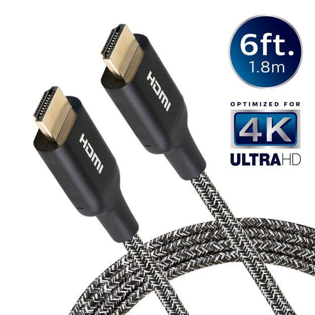 Philip Elite Premium High-Speed HDMI Cable with Ethernet 4K@60Hz, And Fiber Optic Cable 6ft