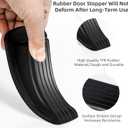 Door Stoppers, 4 Pack Premium Rubber Stoppers Wedge, Stops for Carpet Heavy Duty Door, Bottom of on Tile, Concrete, Carpet, Wooden Floor (Black)