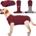Kuoser Dog Surgery Recovery Suit, Recovery Suit for Female Male Dogs, Dog Onesie After Surgery Spay Neuter, Anti-Licking Pet Surgical Recovery Snugly Suit, Bodysuit for Abdominal Wounds Skin Disease, Large (Back:16.1-20.1'', Weight:23-48 Lb), WineRed