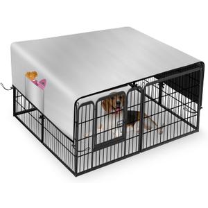 Kovshuiwe Dog Playpen Cover, 600D Oxford Cloth, Top Sunshade of Dog House Fence Cover, Providing Shade and Rain Protection for Outdoor Dogs, Pet Fence Cover Fits 66/75/86/"Panels, Size: 86.6"Lx70.8"W Inch