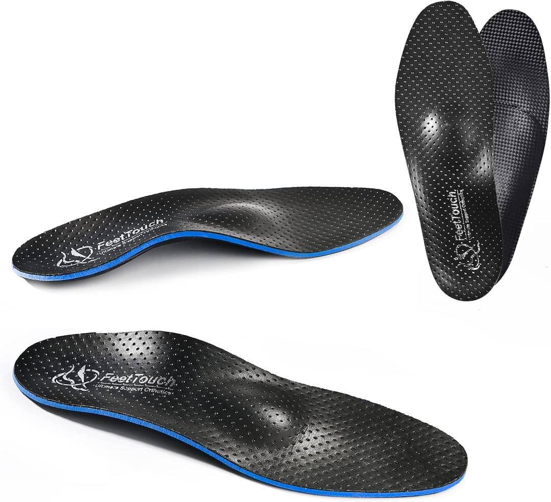 Best Genuine Leather Original Metatarsalgia Orthotics Strong Arch Support PORON Inserts Carbon Fiber PU Ball of Foot Insoles Relieve Morton's Neuroma Pain with Metatarsal Pad, Men11-11.5/Women13-13.5