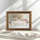 Vintage Gold Framed The Last Supper Canvas Wall Art Jesus Christian Painting Picture Wall Decor Jesus and Twelve Apostles Poster Print Artwork for Dining room Prayer Room Church Home Decortion (16"L x 12"W)