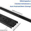 LONTAN 2 Pairs Black Side Mount Drawer Slides 18 Inch Heavy Duty Rails