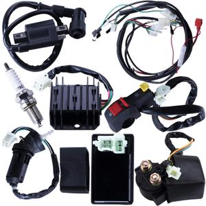 Complete Electrics Wiring Harness CDI Ignition Coil Solenoid Relay Spark Plug Kits for Chinese 4-Stroke ATV Quad Dirt Bike 150cc 200cc 250cc Go Kart by OTOHANS AUTOMOTIVE