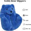 Fuzzy Women's Teddy Bear Slippers,Cozy Women Indoor House Shoes,Cute Bedroom Slippers for Women Men Birthday Christmas Valentine's Gift Ideas (7-11 Women/6-10 Men, A09-blue)