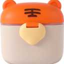 Liname Milk Formula Container - Powdered Milk and Baby Formula Dispenser, Baby-safe BPA-free Travel Food Storage with Strap Handle, Leveling Scraper, Scoop & Compartment - Tiger Design, 230g Capacity