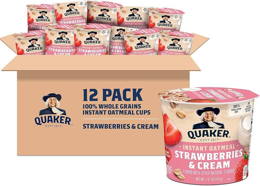 Quaker Instant Oatmeal Express Cups, Breakfast Cereal, 12 pack