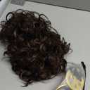 Mens Curly Wig + Glasses + Gold Chain + Peace Sign Necklace +Mustache + Wig Cap Long Curly Brown Wigs for 70s Disco Party Cosplay Costume Halloween Use6pcs Set