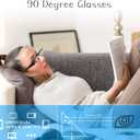 Horizontal Lazy Glasses 90 Degree for Lying Down Reading or Watching TV,Knitting Up Neck Relax, Prism Glasses for Looking Up Playing Mobile,Lightweight and Smooth Comfortable Frame Clear Vision