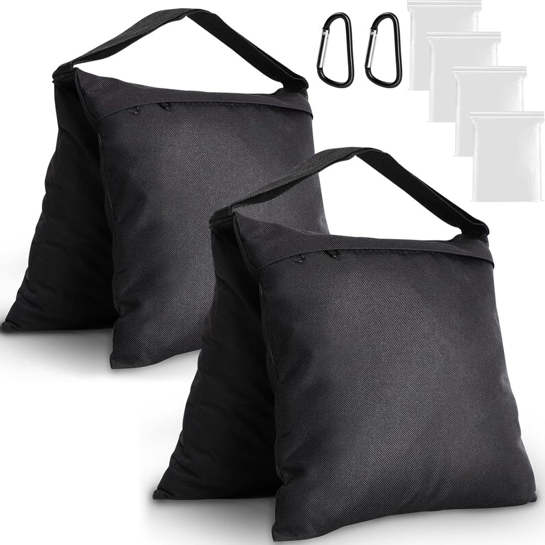 2 Packs Sandbags Weight Bags for Light Stand Photography Video Support, Heavy Duty Saddlebags for Backdrop Stand, Photo Tripod, Outdoor Canopy, Pop up Tent, Umbrella Base, Fishing Chair, Wedding Shed