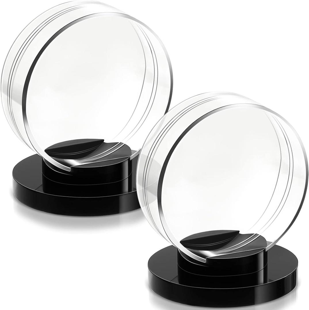 Taiyin Hockey Puck Display Case Acrylic Clear Puck Holder with Shell Base Hockey Display Stand Autographed Souvenir Memorabilia for Enthusiasts Collection