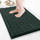 Arotive Luxury Bathroom Rugs 30x17, Extra Soft Thick Absorbent Shaggy Chenille Bath Rugs, Non-Slip Machine Wash Dry, Bath Mats for Bathroom Floor, Tub and Shower, Home Decor Accessories, Dark Green