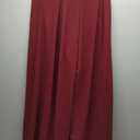 SOLY HUX Women's Zipper Front Wide Leg Jumpsuit Summer Mock Neck Sleeveless Elegant Romper (Medium, Pure Burgundy)