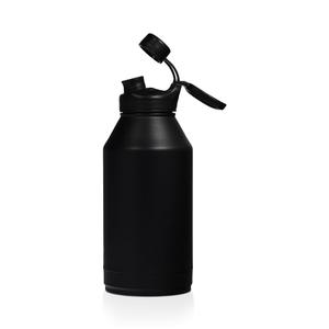 Manna Saratoga Double-wall Insulated Stainless Steel Bottle - 64 Oz - Powder Coated Black, Missing Lid