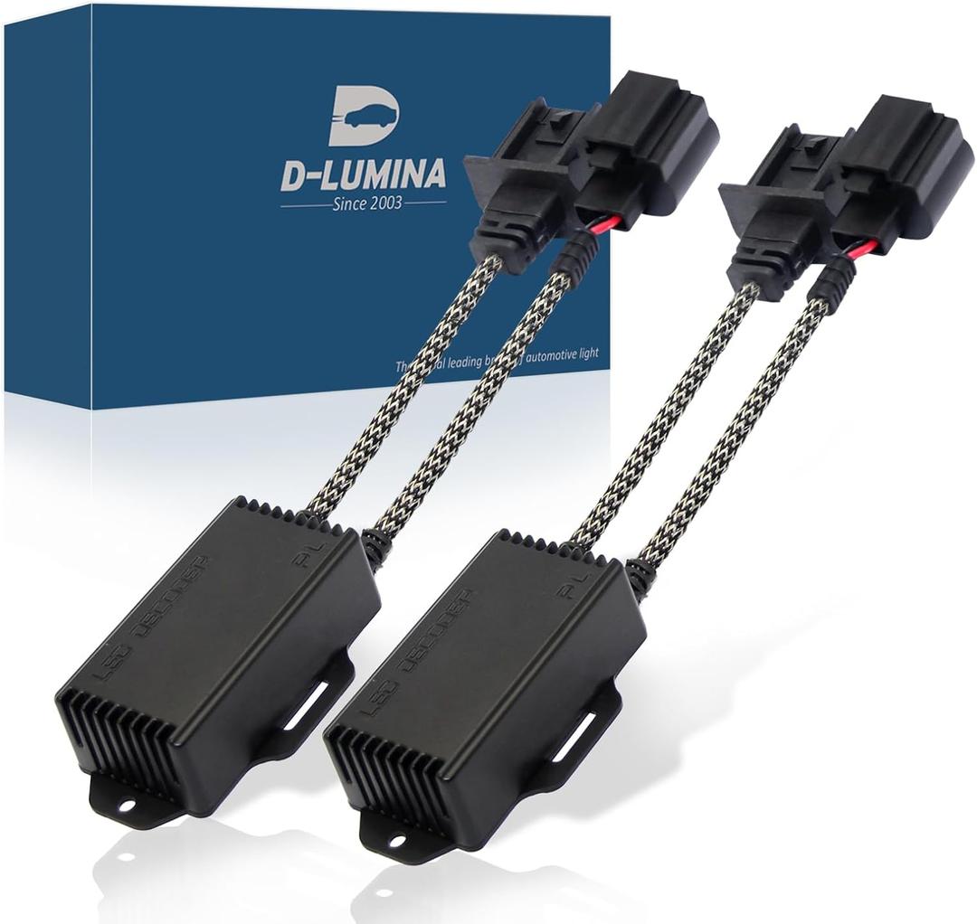 D-Lumina H13 9008 Canbus Decoder LED Anti Flicker Harness, Resistor Decoder Error Free, LED Warning Canceller Capacitors Resistor, Pack of 2