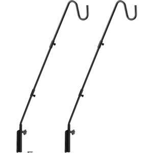 2Pack Bird Feeder Pole,36 Inch Bird Feeder Hanger,Plant Wall Mount,Flower Pots, Blankets, Lanterns, Wind Chimes and More (Wall pole 2packs)