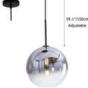 Gradient Color Glass Pendant Light,Modern Glass Hanging Light Chaniler Light (Silver, 20cm)