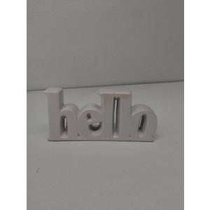 Ceramic Hello Sign Set Of 4 7x3.5