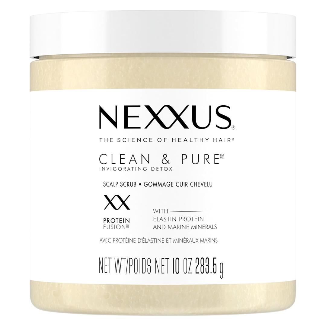 Nexxus Sulfate-Free Hair Scrub To Nourish & Clarify Exfoliating Scalp Scrub Silicone, Dye, & Paraben Free Hair Scrub 10 oz White