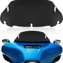 Black 9" Motorcycle Wave Windshield Windscreen Compatible for 2014-2023 Harley Davidson Touring Street Glide Electra Glide Tri Glide FLHX FLHXU FLHTC FLTR FLTR FLHTK FLHXSE