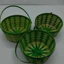 HH 10IN LINED BAMBOO BASKET GREEN