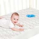 Biloban Crib Mattress Protector Pad Waterproof, Toddler Waterproof Crib Mattress Cover, Machine Washable & Dryer Fit Baby Toddler Bed Mattress Protector (Standard Size 52 x 28), White