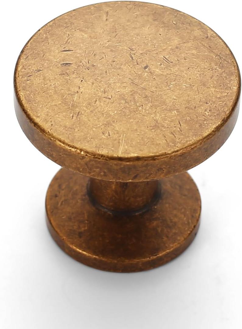 Asidrama 10 Pack Antique Brass Kitchen Cabinet Knobs Dresser Knobs Vintage Retro Drawer Knobs Cabinet Hardware Zinc Knobs for Dresser Drawers